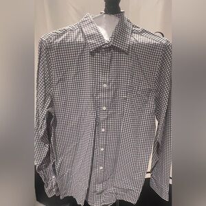 Express Men's Plaid Shirt - Black and White